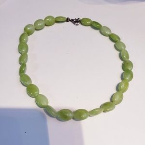 Seafoam green glass bead necklace